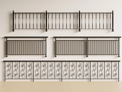 Variety of Stylish Railings With Different Designs 3d model