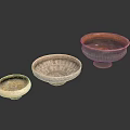 Handcrafted Sculpture Carving Ceramic Bowls With Various Sizes Intricate Patterns And Textures