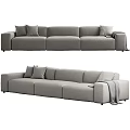 Three Seater Sofa in Neutral Tones with Modern Design and Plush Cushions
