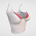 Stylish Modern Women's White Crop Tank Top With Red Accent Design