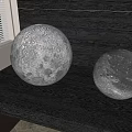 Two Stylish Moon Shaped Floor Lamps With Textured Surface For Home Decor