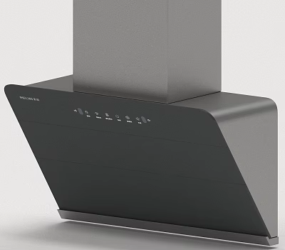 Robam Black Range Hood Modern Kitchen Appliance With Sleek Design 3d model