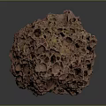 Natural Red Porous Stone with Unique Surface Holes and Textured Structure