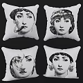 Artistic Black and White Pillows With Female Portrait Designs For Home Decor