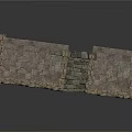 Rustic Stone Wall Structure With Connected Steps And Textured Blocks