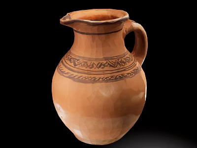 Practical Hardware Tool Metal Pitcher With Decorative Patterns And Handle 3d model
