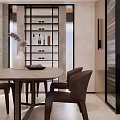 Modern Living Dining Room Interior With Beige Sofa Brown Pillows Coffee Table And Dining Chairs