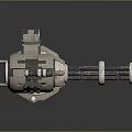 Rotating Machine Gun Weapon With Metal Construction Multiple Barrels And Stable Base