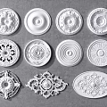 European-style lamp panel gypsum round carved lamp panel 3d model