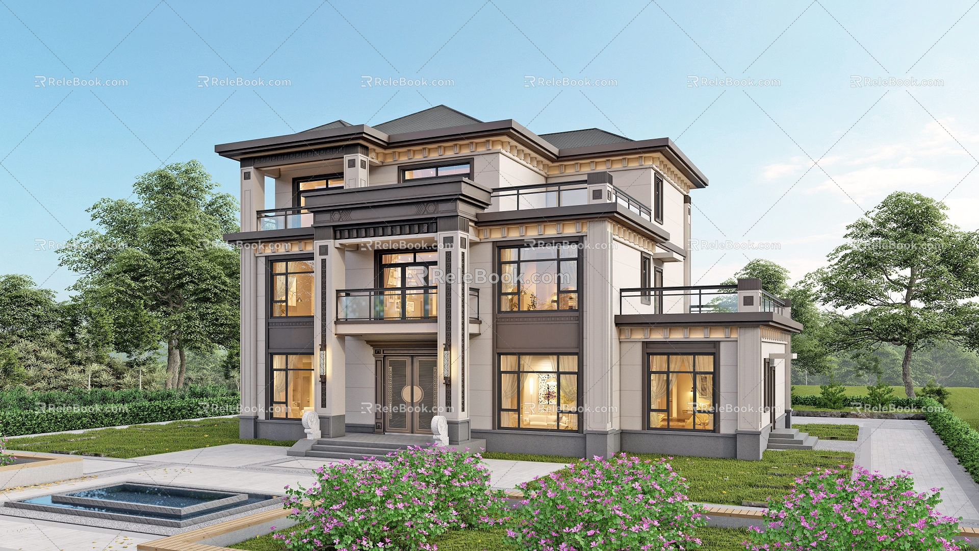 New Chinese Villa 3d model