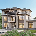 New Chinese Villa 3d model