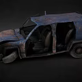 Old Rusted Car With Damaged Body And Broken Exterior Parts