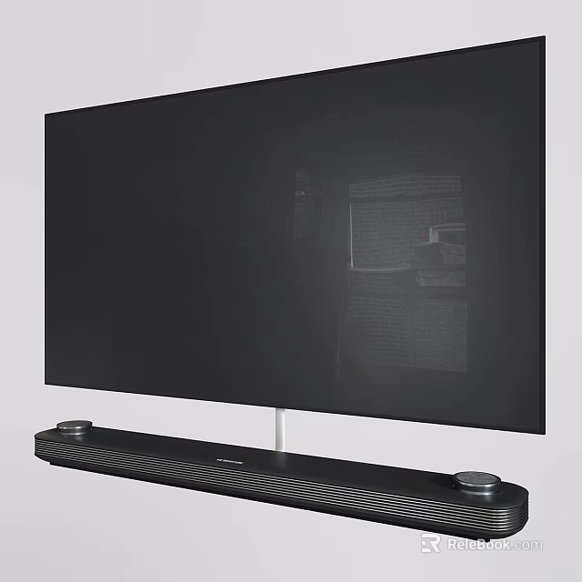 Modern Smart TV With Sleek Black Screen And Soundbar Base Design 3d model 