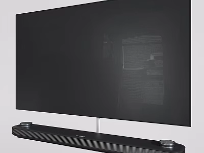 Modern Smart TV With Sleek Black Screen And Soundbar Base Design 3d model