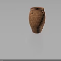Decorative Reddish Brown Clay Vase With Wavy Patterns And Handles