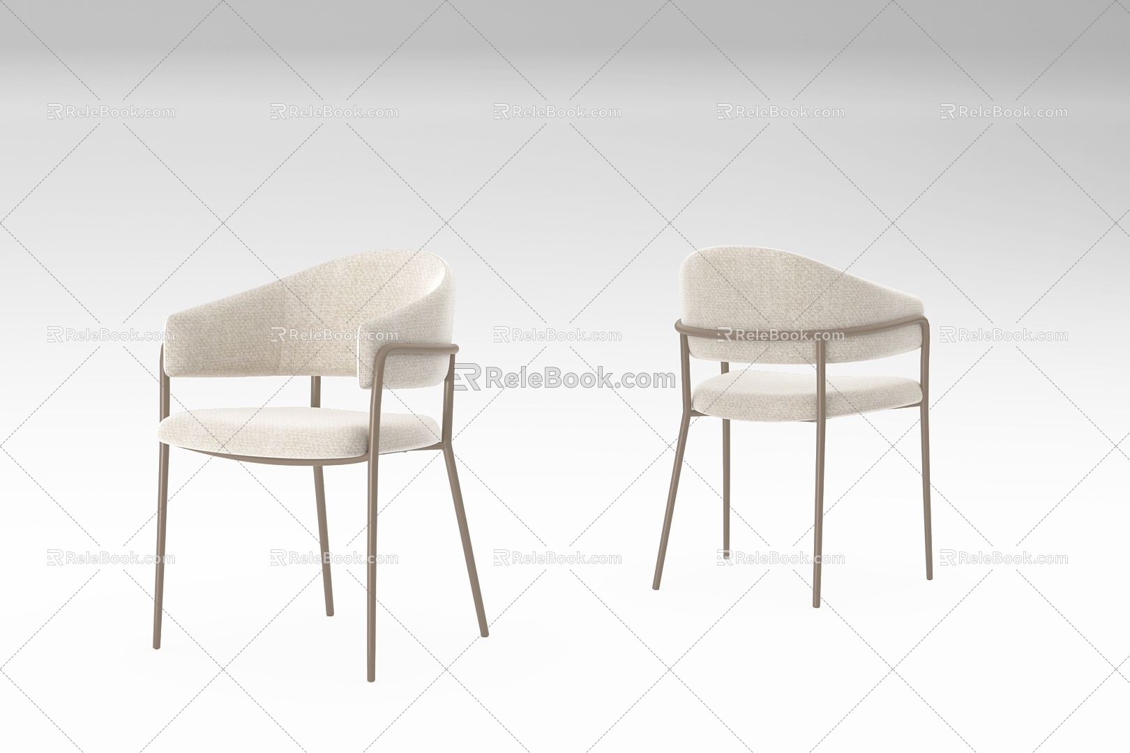 Cream Style Chair Dining Chair Casual Chair 3d model