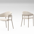 Cream Style Chair Dining Chair Casual Chair 3d model