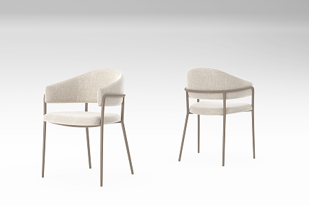 Cream Style Chair Dining Chair Casual Chair 3d model