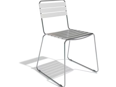 Modern Leisure Chair with Metal Frame Slatted Backrest Seat and Sleek Design 3d model