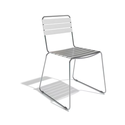 Modern Leisure Chair with Metal Frame Slatted Backrest Seat and Sleek Design 3d model