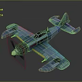Detailed Vintage Blue Airplane Model With Propeller Wings Cockpit And Dark Background