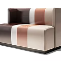 Modern Multi Colored Leather Sectional Sofa With Brown White Beige Copper Tones Design 3d model