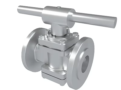 Stainless Steel Industrial Valve With Flange And Stem 3d model