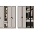 Modern Wardrobe Interior Design Featuring Hanging Space Shelves And Storage Compartments 3d model