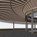 New Chinese Style Pavilion Curved Corridor Curved Landscape Structure Curved Sloping Roof Landscape Pavilion Catering Architecture Paddy Field Post Station 3d model