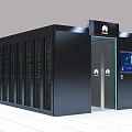 Huawei Modern Data Center Server Rack With Black Exterior Glass Door And Display Screen
