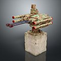 Turret Turntable Railgun Sci-fi Tower Defense Game Tower Defense Sci-fi Turret Game Turret Game Battery 3d model