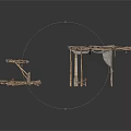 Traditional Grass Hut Building Models With Thatched Roofs And Wooden Frames