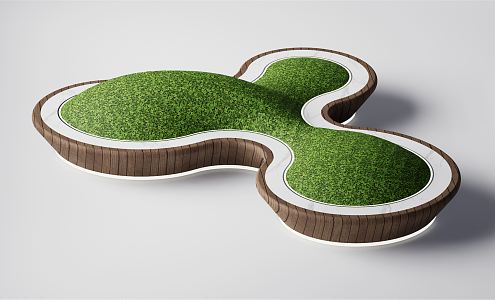 Modern tree pool landscape seat special-shaped tree pool 3d model