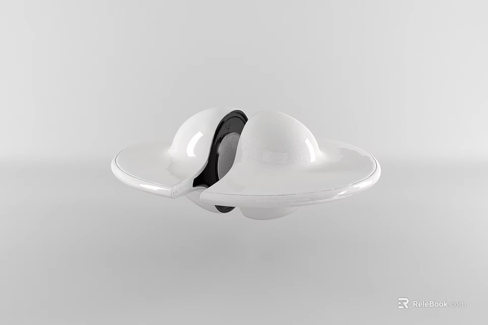 White Modern Decorative Ornament Set With Black Accent Bowl Shape And Minimalist Design 3d model 