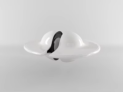 White Modern Decorative Ornament Set With Black Accent Bowl Shape And Minimalist Design 3d model
