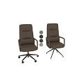 Modern Multi Color High Back Leather Swivel Office Chairs With Wooden Armrests For Workspace