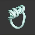 Modern Silver Ring Featuring Twisted Intertwined Bands And Polished Shiny Finish 3d model