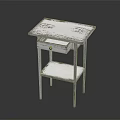 Distressed White Side Table With Drawer And Lower Shelf Simple Rustic Design