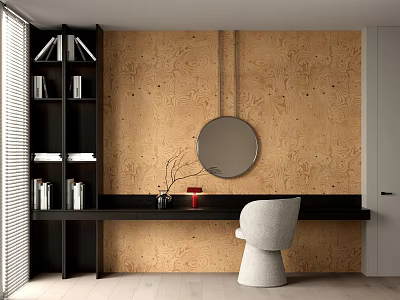 Modern Dressing Table Single Chair Mirror Bookshelf Desk and Chair Combination Table Decoration Table Lamp 3d model