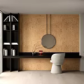 Modern Dressing Table Single Chair Mirror Bookshelf Desk and Chair Combination Table Decoration Table Lamp 3d model