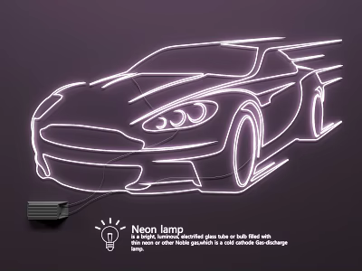 Car Shaped Neon Light Set For Modern Home Decor And Wall Art 3d model