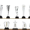 Elegant Crystal Trophies and Medals Collection With Diverse Shapes and Award Engravings