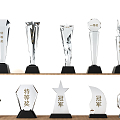 Modern trophy crystal glass trophy 3d model