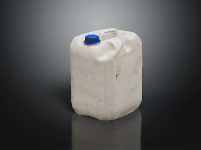 White Plastic Household Container With Blue Lid And Handle For Storage 3d model