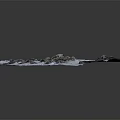 Snow Covered Terrain Model With Rocky Outcrops And Green Vegetation Features
