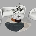 Modern Sofa Coffee Table Combination Creative Shaped Combination Sofa 3d model