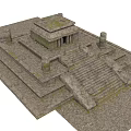 Ancient Stone Architectural Structure With Stone Steps Pillars And Mossy Top Platform