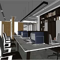 modern public office area office 3d model