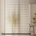 Modern Interior Glass Partitions Featuring Textured And Smooth Glass With Plants And Stools