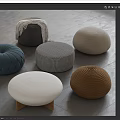 Modern Sofa Stool Round Sofa Stool Low Stool 3d model